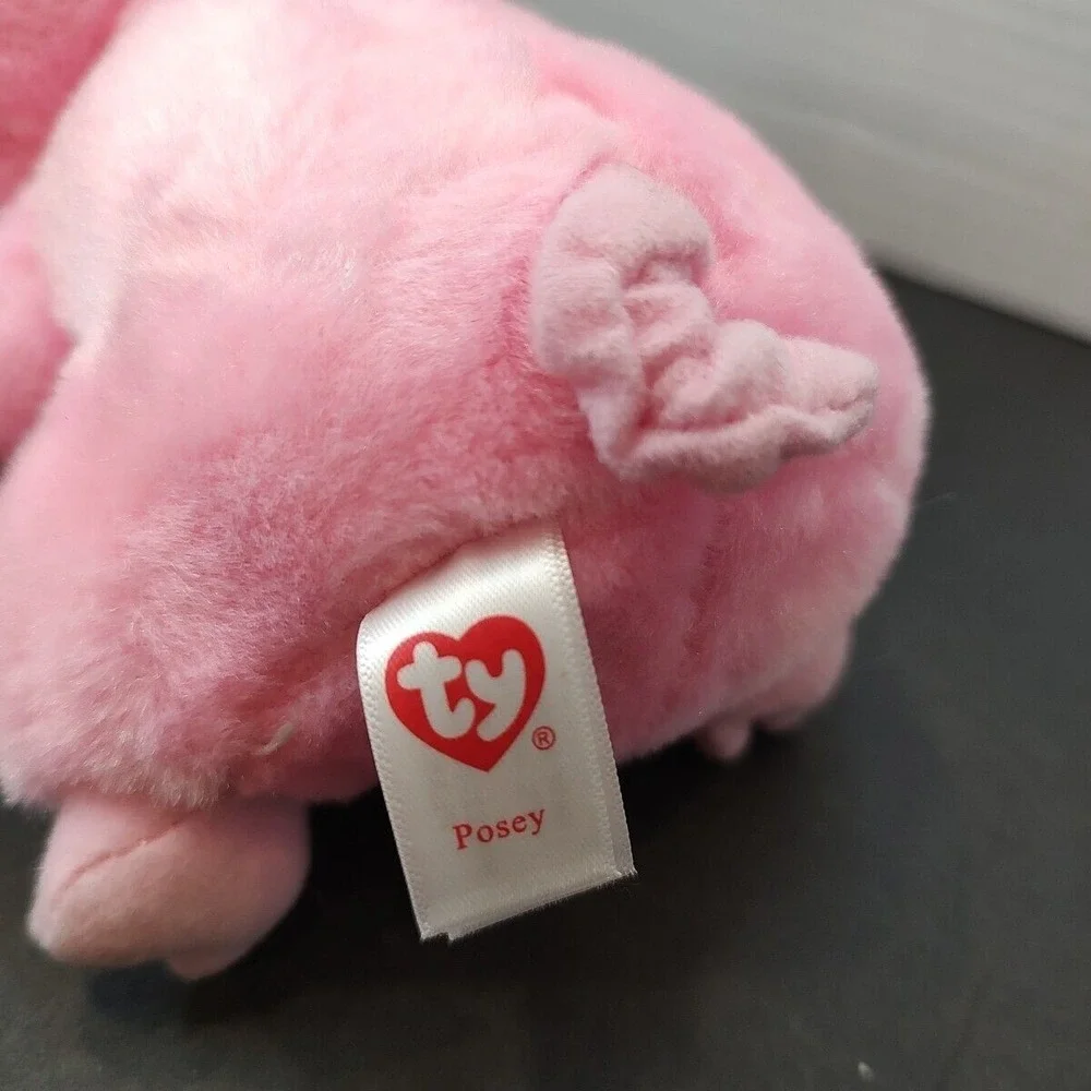 Rare Ty Beanie Boos Boo Posey the Pink Pig Plush Soft Toy 2018 Big‎ Eyes